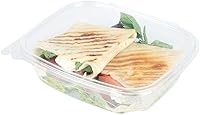 Vista 1 de Restaurantware Thermo Tek - Recipientes de comida para delicatessen de 24 onzas, 100 recipientes con tapa con bisagras antivaho – Rectangular