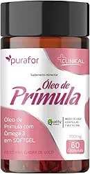 Óleo de Prímula com Ômega 3 700mg Purafor – 60 Cápsulas | Suplemento em Softgel – Apoio Hormonal, TPM, Pele e Cabelos | Sem Glúten e Lactose