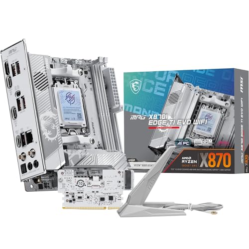 MSI MPG X870I Edge TI EVO WiFi�}�U�[�{�[�h�AATX - AMD Ryzen 9000/8000 / 7000�v���Z�b�T�AAM5-110A SPS VRM�ADDR5�������u�[�X�g(�ő�10000+MT/s OC)�APCIe 5.