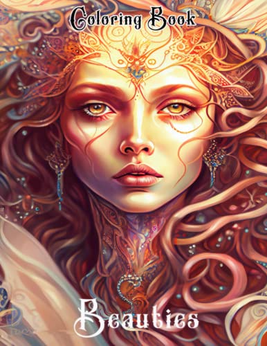 Fantasy Beauties Coloring Book: Coloring Pages For Stress Relief and Relaxation: Fantasy Art Book