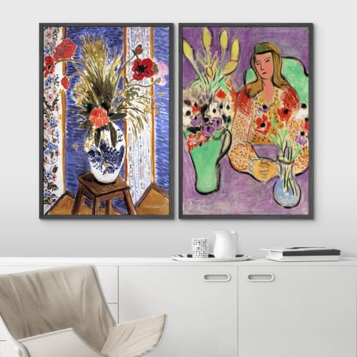 Affiche abstraite colorée Matisse pour un salon lumineux et moderne