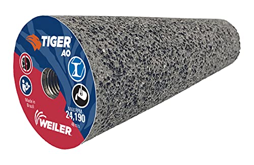 Image of Weiler 68315 TIGER AO TYPE 17 Flat Tip Portable Grinding Cone, A24-R, 1 1 /2 inch X 3 inch X 3 /8-24, (Pack of 12)