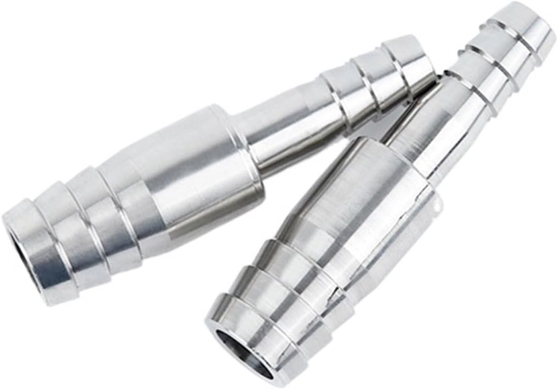 2PCS 304 Stainless Steel Reducing Barb Coupler ODxL SS304 Straight Connector 6-32mm Extension Water Hose Fitting(10-20mm x 65mm)