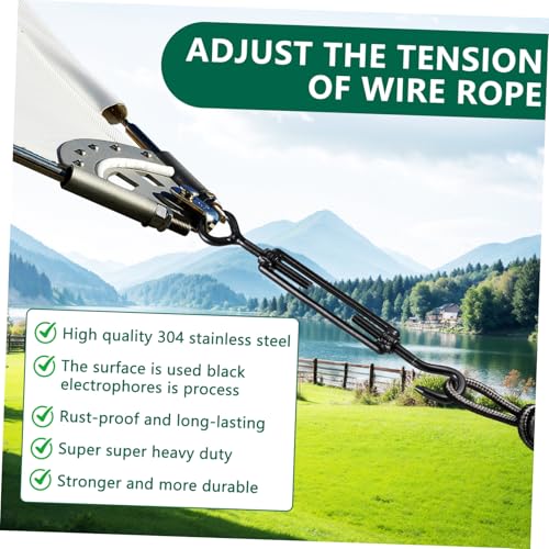Cabilock 5 piezas Tensor para cables con gancho y ojo en acero inoxidable, diseño ajustable, anti-deslizante para luces y colgar cuadros miniatura 3