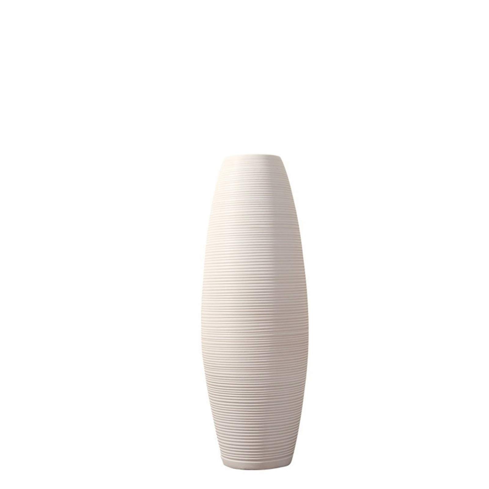 asdchZen Floor-Standing Ceramic Vase, Hotel Lobby Entrance Reception Decorative Vase White Large Living Room Decoration Vase,20 * 60CM