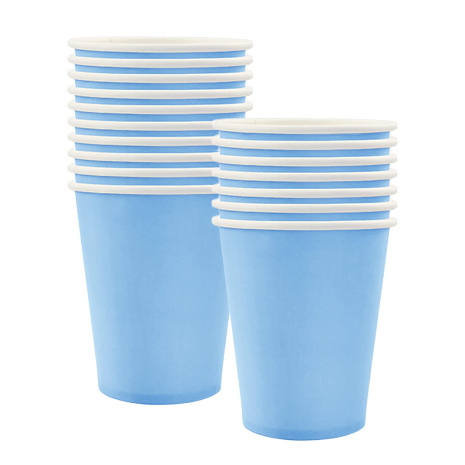 32pcs Baby Blue Paper Cups,9oz Disposable Tableware Party Cups Solid Colour Paper Cups Party Drinking Cups for Birthday,Wedding,Picnic, BBQ,Bar,Restaurant and Party Supplies Table Decorations