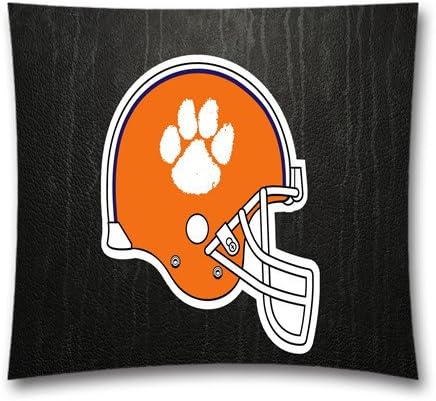 Square Decorative Throw Pillow Cushion Covers For Sofa And Bed 18"x18"(45x45cm),Clemson Tigers NCAA Logo Cotton Linen Throw Pillow Case,alF3009we