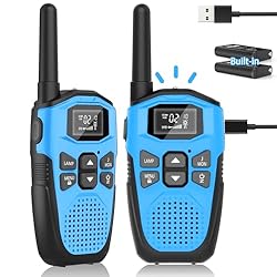 Walkie Talkie Recargable para Niños Adultos, NXGKE...: 【BATERÍA RECARGABLE DE IONES DE LITIO Y ESPERA LARGA】 Nuestro Walkie Talkie está equipado con baterías recargables de polímero de litio de 1200 mAh incorporadas y un cable de carga USB tipo C, que se puede usar durante 1 día con una carga completa y ...