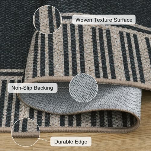 Tapete OJIA Easy Jute 3x5 Antideslizante Gris Lavable miniatura 3