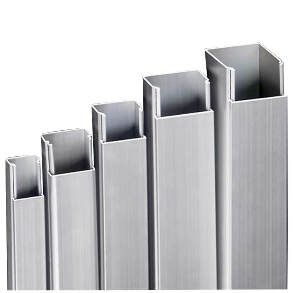 RSBFER Canaleta de aleación de Aluminio de 1 m para la gestión de Cables para Oficina en casa para la organización de Cables eléctricos y la ocultación de Cables en el Suelo,150x50x1.5mm