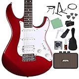 YAMAHA PACIFICA012 エレキギター 入門モデル SSHピックアップ ヤマハ パシフィカ (ミニアンプ初心者セット, レッドメタリック)