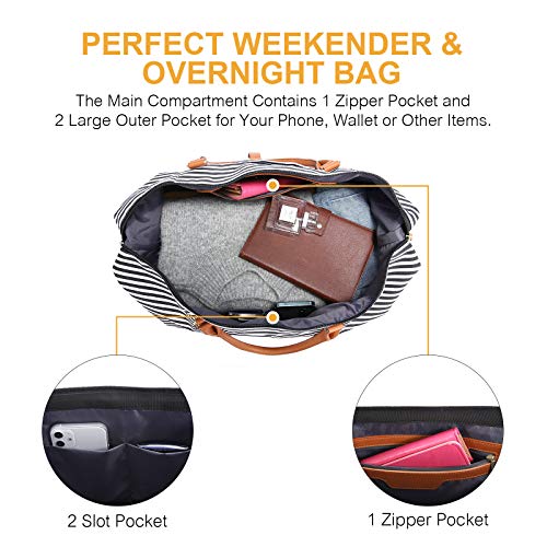 Sucipi Weekender Bags For Women Canvas Travel Duffel Bags With Shoe Compartment Overnight Bag Carry On Duffel Bag With Toiletry Bag For Travel Daily Use Hospital L(21") #TOP4