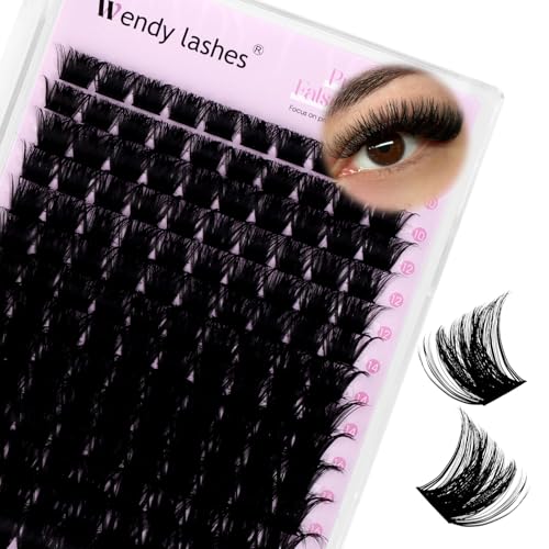 Faux Cils Individuel D Curl 200D Wispy Cils Individuels Naturels 10-18mm Réutilisables Cluster Lashes Extensions Cils DIY à La Maison(200D-0.07D-1018)
