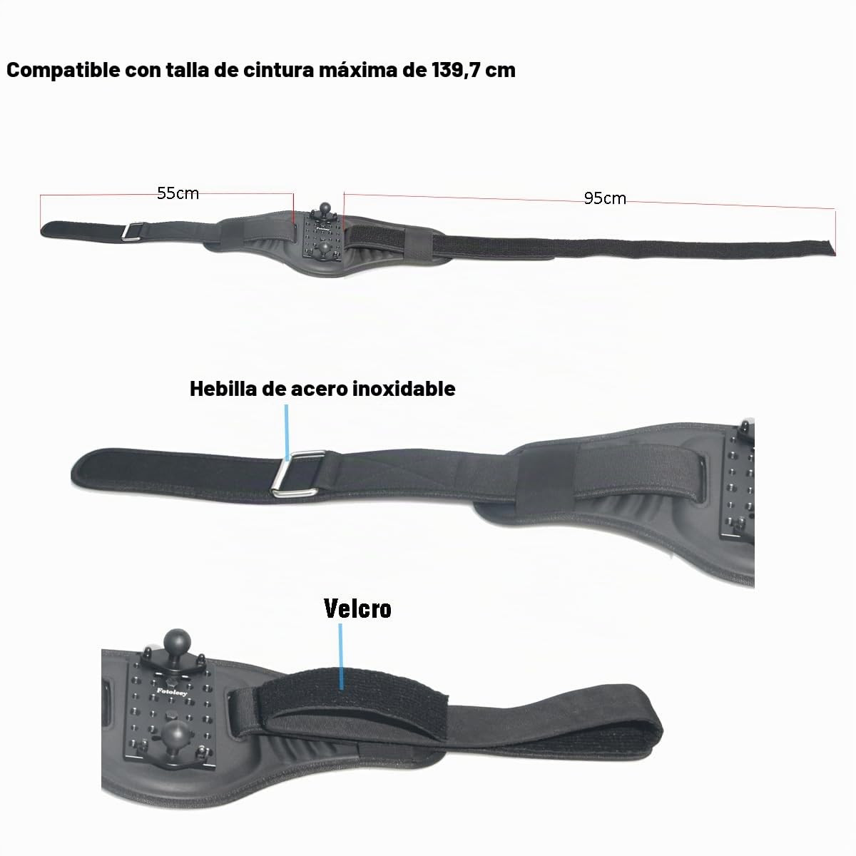 Waist Mount Back Bar - Barra trasera para Insta360 X5/X4/X3, One RS, Ace Pro, GoPro Hero 12, Max, compatible con DJI Osmo 360 (barra de extensión no incluida)