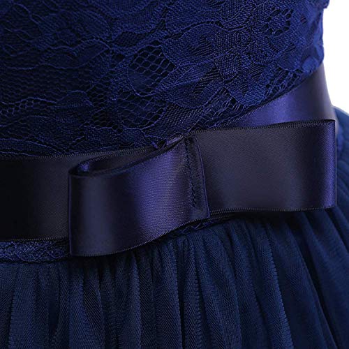 Weileenice Big/Little Girls Lace Bridesmaid Dress Flower Girl Kids Princess Formal Holiday Tulle Fancy Party Dresses3