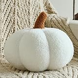 Ddliury Pumpkin Pillows, Decorative Throw Pillows for Couch Bed, Fall Pillow Home Decor for Bedroom Living Room, Halloween Fall Room Décor (White, 8.6 Inches)