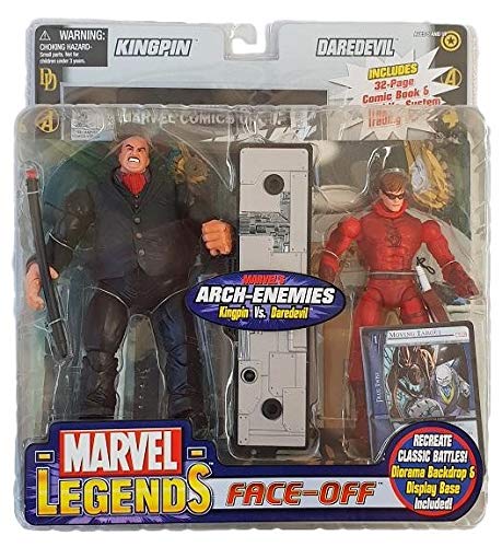 Marvel Legends Face Off Series 1 Action Figure Twin Pack Kingpin Black Suit vs. Daredevil Unmasked Variant