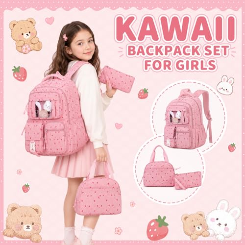 Image of PIG PIG GIRL Kids Backpack for Girls School Bags for Middle School Students Book Bag for Elementary Primary School