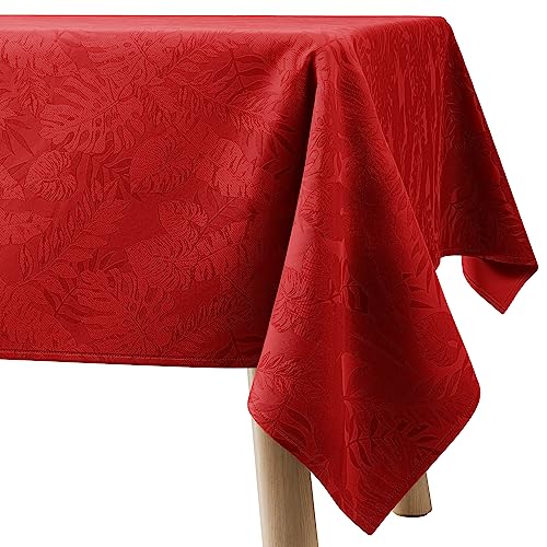 Filumi Nappe Carré 120x120 cm Rouge Rembourrée extérieur intérieur Motif Monstera Eris