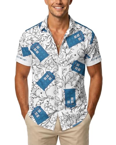 Image of 99TIMORO Fathers Movie Hawaiian Shirt for Men, Characters Button Down Short Sleeve Top, Summer Beach Gifts
