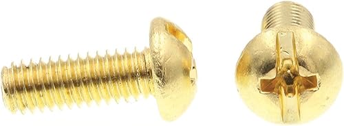 Miniatura 2 de Prime-Line 9004082 Tornillo de máquina, cabeza redonda, ranuradoPhillips Combo, #10-32 X 12 in, latón macizo, paquete de 25