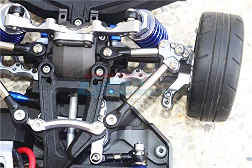 Titanium Front Tie Rods with Stabilizer for C Hub for 1/10 Traxxas Ford GT 4-Tec 2.0 83056-4/4-Tec 3.0 93054-4 - 15Pc Set Black