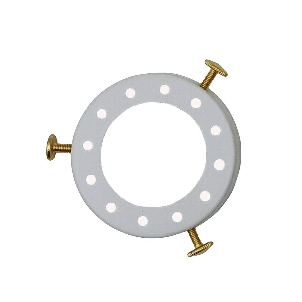 Vintage Pendant Light Socket lampshade Holder top Collar Ring Adapter - Lamp Base Solid Metal Thread Shade Fitter Industrial Retro Cap Separate Lighting Accessories (White) — image 1