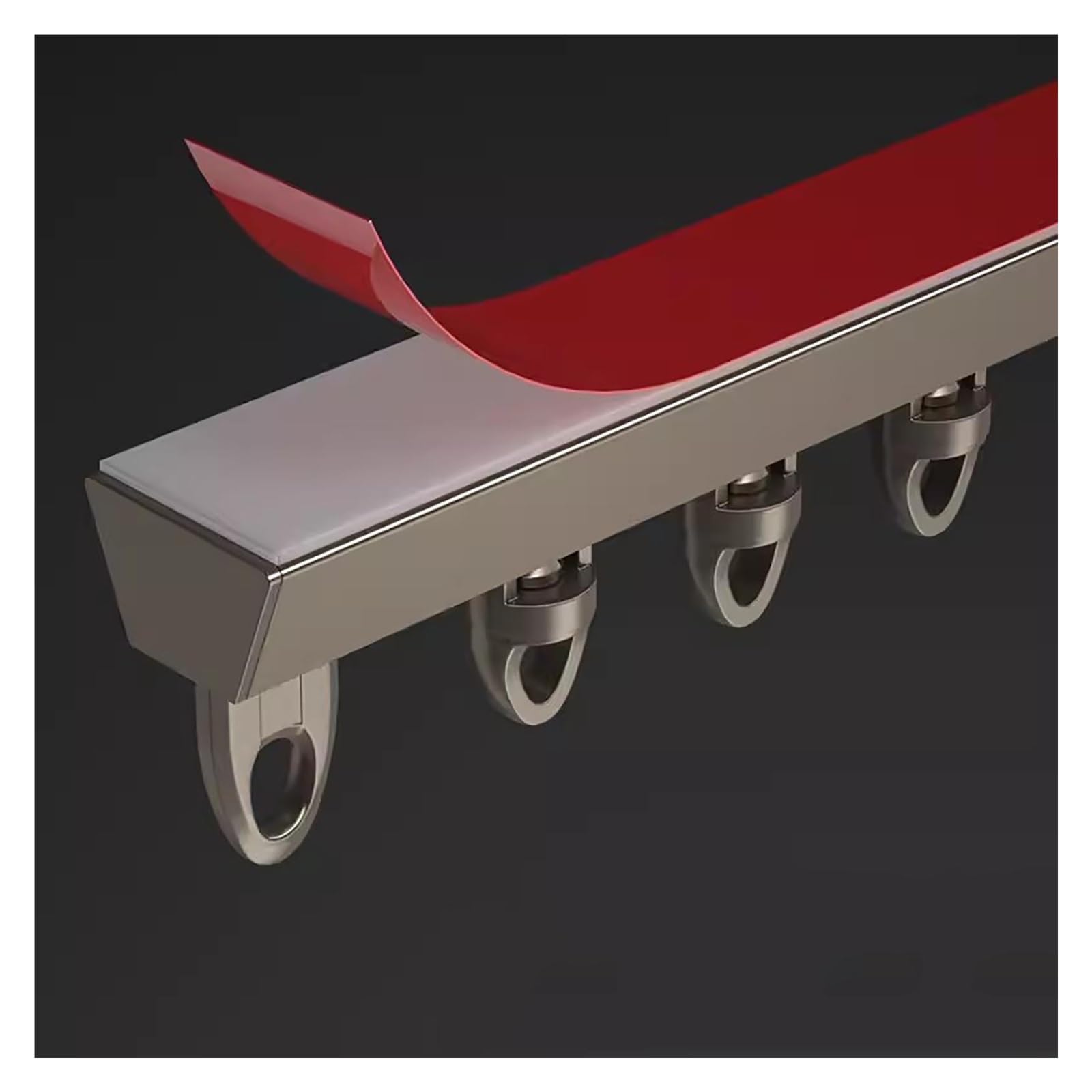 Soporte de riel de aluminio adhesivo para rieles deslizantes, sin taladro, ideal para bahías pequeñas y caravanas