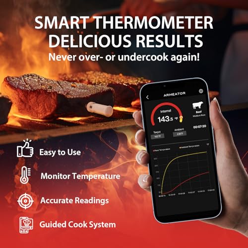 3. Bild von Fleischthermometer Kabellos Grillthermometer Bratenthermometer Thermometer Kochen Küchenthermometer mit 3s Sofortiges Auslesen, LCD Bildschirm Kochthermometer für Steak BBQ, Braten, Grill, Getränken