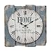 Stonebriar Worn Blue 15" Square White Wall Clock