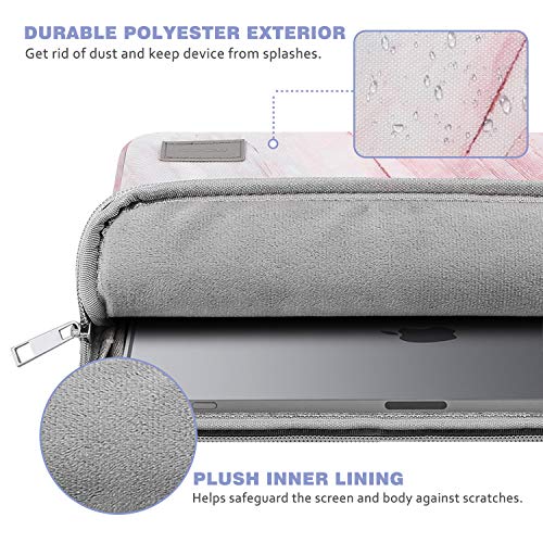 Moko 11 Inch Tablet Sleeve Bag Carrying Case Fits Ipad Air 5 10.9" 2022, Ipad Pro 11 M2 2022-2018, Ipad 10Th 10.9, Ipad 9/8/7Th Gen 10.2, Ipad Air 4 10.9/Air 3 10.5, Tab S8 11"/Tab A, Pink Gray Marble #TOP2