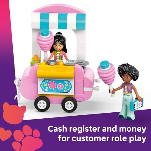 LEGO Friends Cotton Candy Stand & Scooter Playset - Fun Building Toy for Kids Ages 6+ with 2 Minidolls & Accessories - Great Birthday Gift - 42643