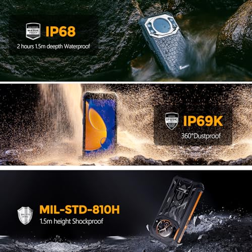 Image of FOSSIBOT F101 Pro Rugged Smartphone Unlocked, Dual Screen 10600mAh Battery 15+128GB Storage MTK8788 Octa-cora Processor 24MP+8MP+5MP Camera 5.45 inch HD+ Screen Android 13 IP68 /IP69K 4G Dual SIM NFC OTG