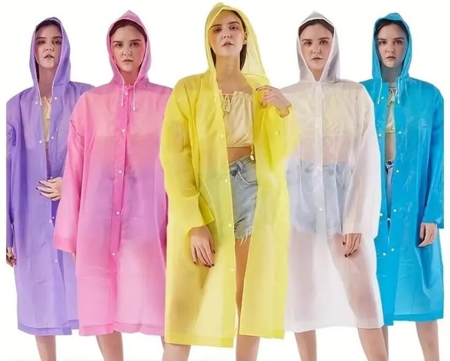 Casual Solid Women Raincoat (Eva Random Color-E-3XL)-picture-12