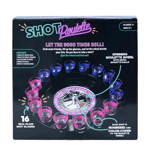 Endless Games Roulette Party Game – Spin the Wheel Tabletop Challenge for Game Night & Parties | Includes Real Glass Mini Cups & Classic Spinner Set |for 2+ Players by Endless Games - Image 4