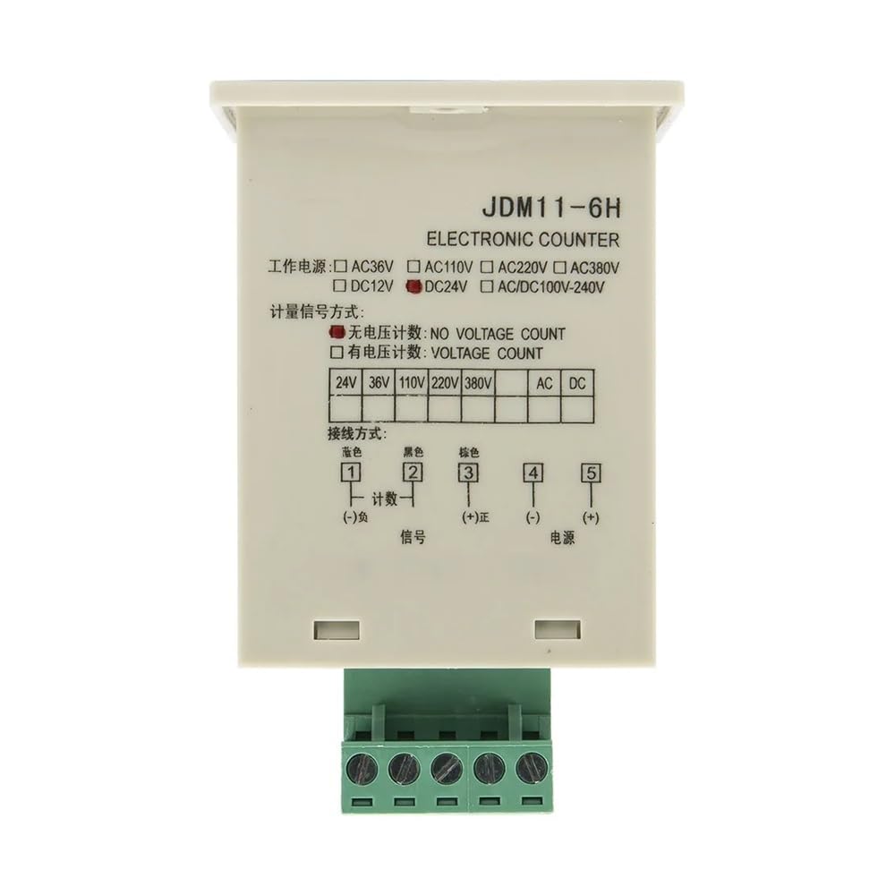 POWTAXBJGD JDM11-6H 5 pin 6-36VDC NPN Sensor Input Digital Electronic Production Counter Relay JDM11 AC 220V 110V 380V 36V DC 24V 12V(24VDC)