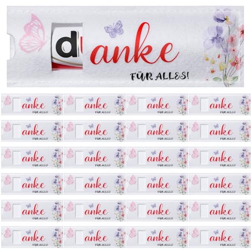 25 Stück Danke Geschenk Wiederverwendbar Schokoriegel Hülle Filz Geschenk Verpackung Kompatibel mit Duplo Kleine Geschenke für Kollegen Mitarbeiter Rücktritt Ohne Schokolade(Blumen