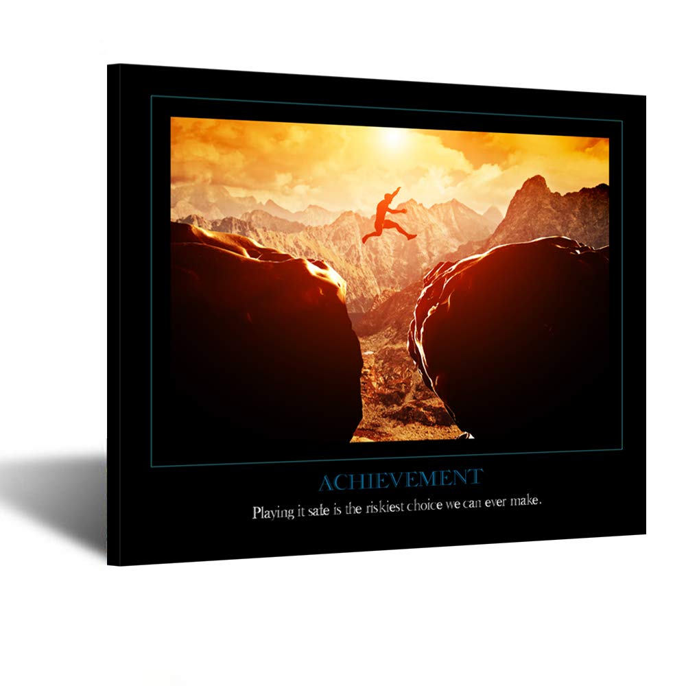 KREATIVE ARTS Canvas Quotes with Frame Achievement Art for Office Wall Decor Inspirational Wall Arts Motivational Posters Work Posters Contemporary Painting Ready to Hang (Achievement)