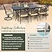 Hanover Traditions 9-Piece Rust-Resistant Aluminum Outdoor Patio Dining Set with Tan Cushions, 6 Dining Chairs, 2 Swivel Rockers and Aluminum Rectangular Dining Table, Outdoor Dining Set for 8