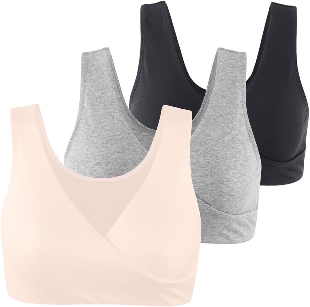 COLOMI Maternity Nursing Bra Wireless Cotton Breastfeeding Bra for Sleep - Image 2