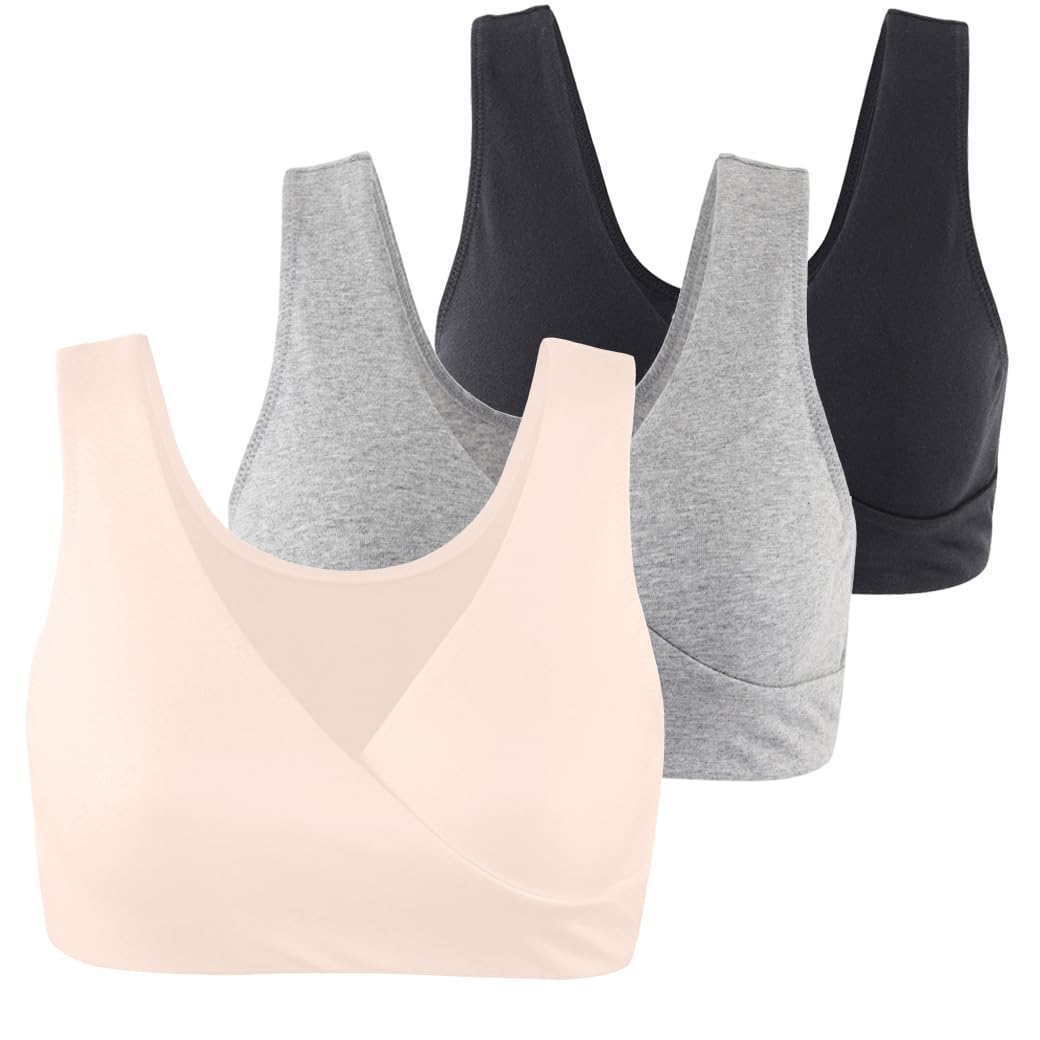 COLOMI Reggiseno per allattamento premaman senza fili in cotone per dormire