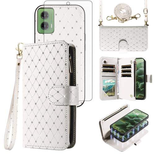 Coque pour Moto G35 Asuwish élégante idée cadeau utile couleur blanche