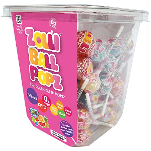 Zolli Ball Popz 60ct Tub Delicious Zero sugar Allergy free KETO Vegan Clean Teeth Candy - Image 3