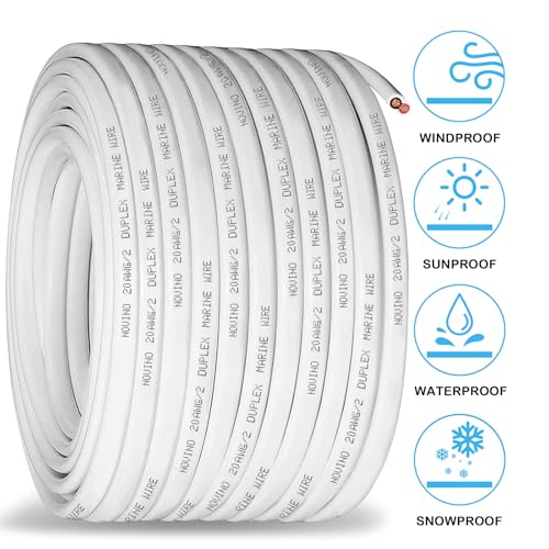 Image of 20 Gauge Marine Wire,20 AWG 200ft Duplex Marine Grade Wire Tinned Copper Boat Electrical Cable for Boat /Automotive /RV /Camper Outdoor Use