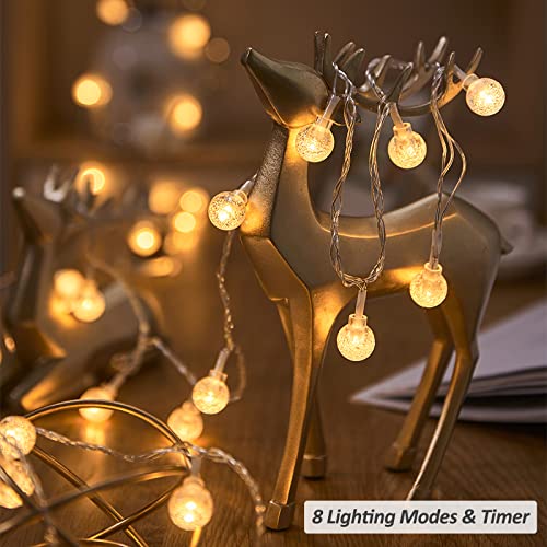 Globe Fairy Lights, 15M/49ft 100 LED Globe String Lights with Remote - USB or Battery Powered - 8 Modes - Outdoor Indoor String Fairy Lights for Christmas, Balcony, Gazebo, Garden, Camping - Image 6