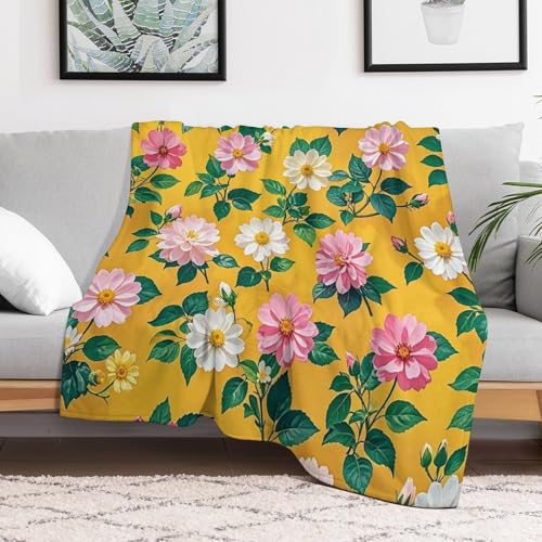 Couverture micro polaire rafraîchissante et légère motif vert