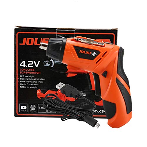 QHYXT Akku-Bohrschrauber mit 45-teiligem Bohrer-Bit-Set und Tragetasche, USB-Aufladung, Lithium-Akku, Elektrowerkzeuge, Elektroschrauber, Schraubenpistolen, Orange – Bild 6