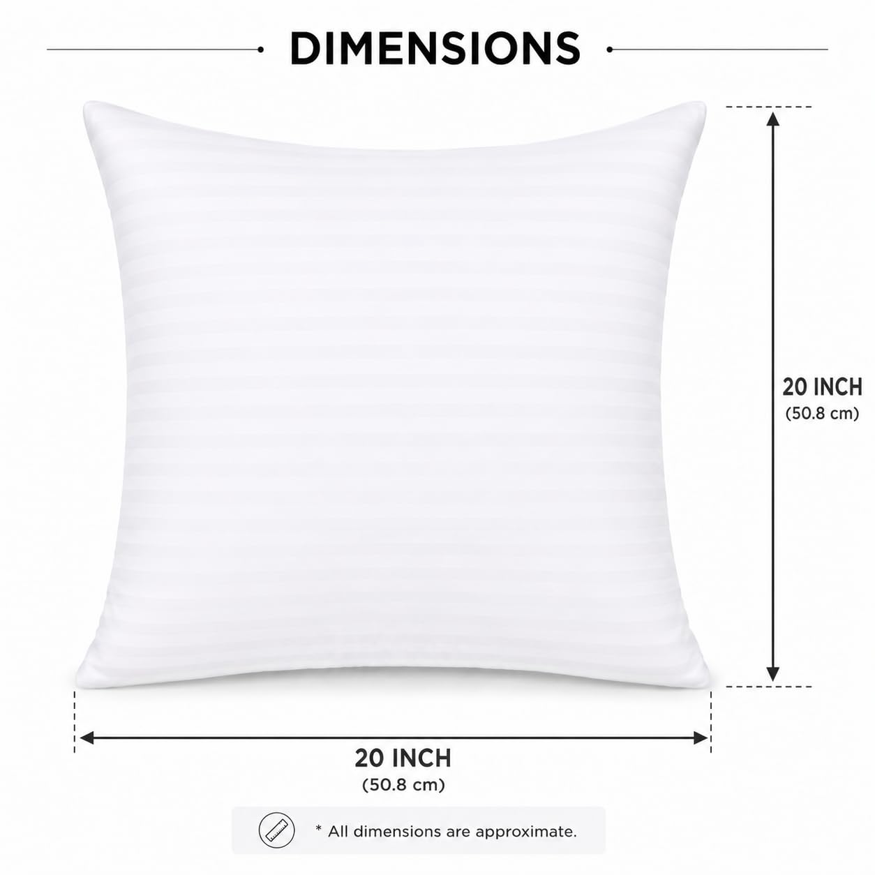 Clasiko Microfiber Cushion Filler 20 x 20 Inches Set of 3 | Suitable for Sofa, Bed & Floor 1