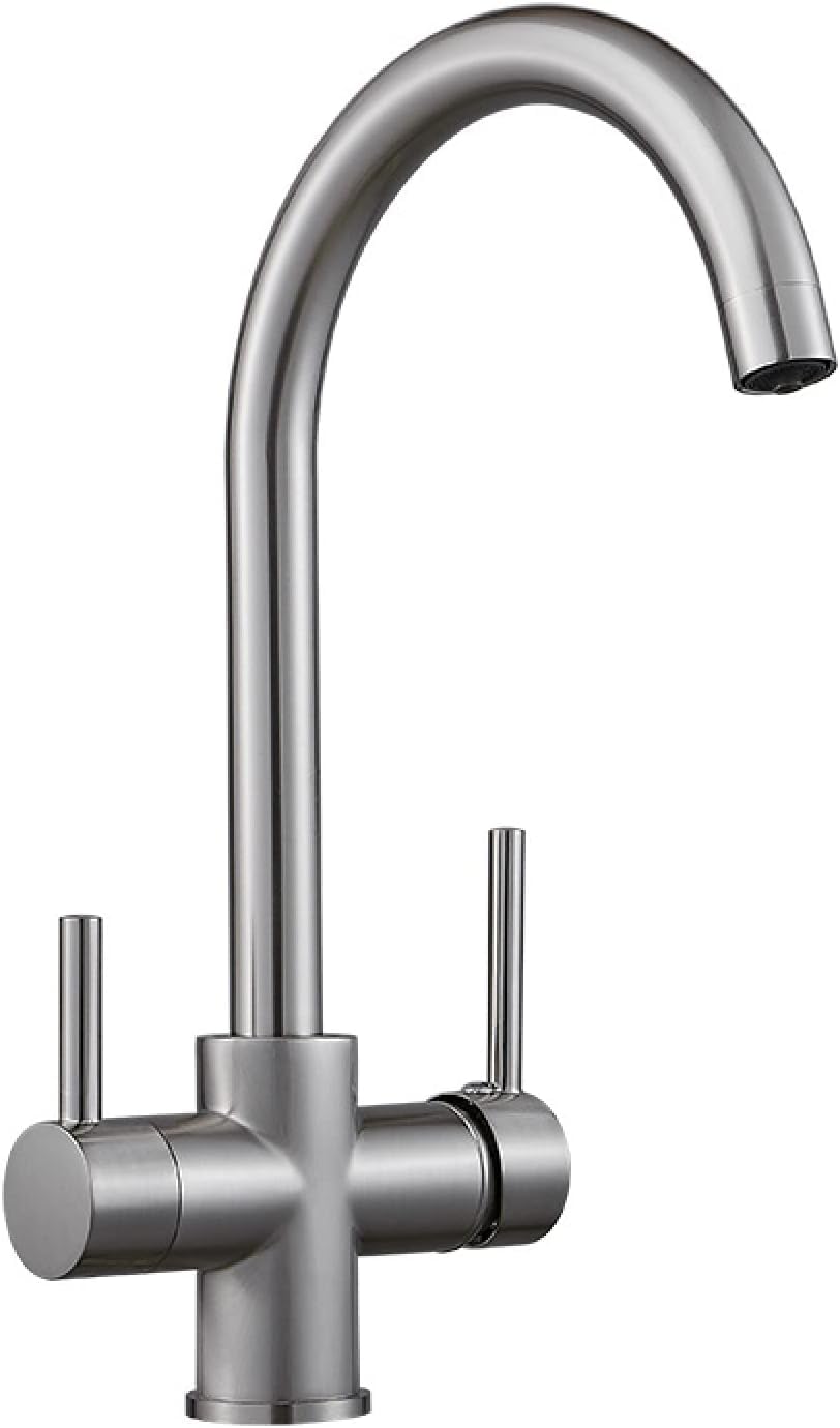 Filtre à 3 voies cuisine pour robinet mitigeur évier rotatif 360 eau pure brossé