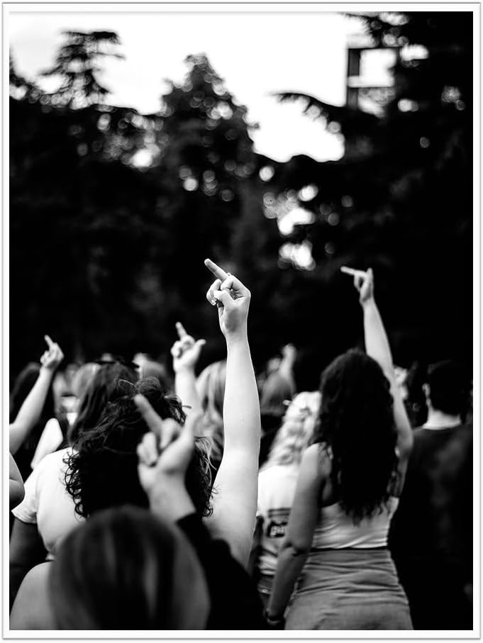 Feminist Wall Art - Women's Middle Finger Poster Print, Girl Power Print, Teen Girl Room Decor, 16x24 Unframed